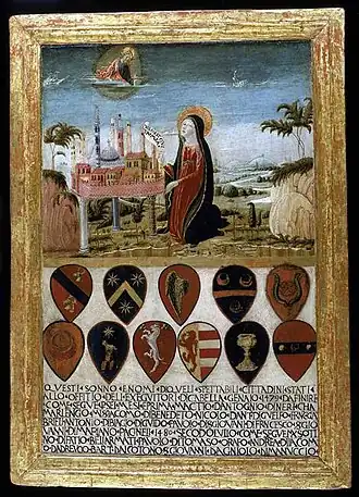 The Virgin Recommends the City of Siena to Jesus by Neroccio di Bartolomeo de' Landi