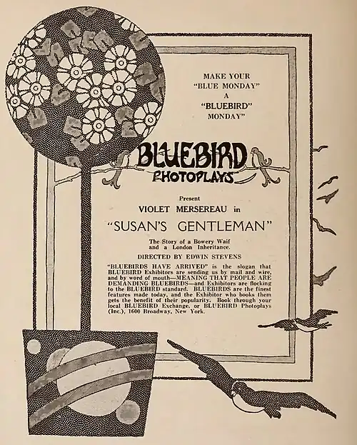 Susan's Gentleman, movie ad, Moving Picture Weekly