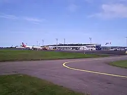 Ängelholm-Helsingborg Airport, terminal view from air aide