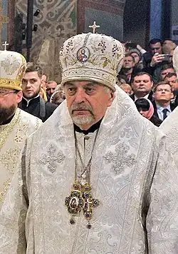 Andrew Abramchuk at the Christmas liturgy in the St. Sofia Monastery on 7 January 2019