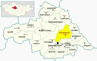 Battsengel Sum in Arkhangai Province, Mongolia