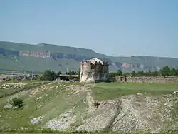 Remains of the former Krasnogorsk Fortress in the stanitsa of Krasnogorskaya in Ust-Dzhegutinsky District