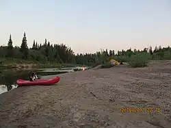 Evening on a riverbank, Kozulsky District