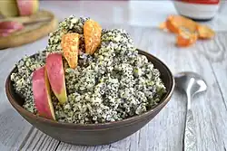 A bowl of porridge with poppy seeds