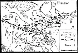 Battle of Krasnoi August&nbsp;2nd&nbsp;(14) 1812. (Map of troup movements)