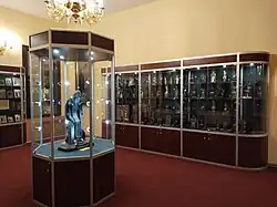 Interior of a hall in the Museum "Legacy of Saint Nil", where the sculpture is now located