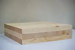 Specimen of cross-laminated timber (CLT), a novel engineered wood product for big construction projects (i.e. buildings), which was developed during the ‘90s.