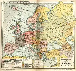1907 linguistic and ethnographic map that indicates Ukrainians as "Little Russians or Ruthenians"