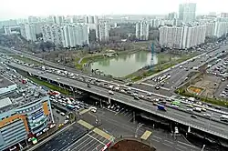 An interchange with Varshavskoye Highway (in the upper level) opened in 2019.
