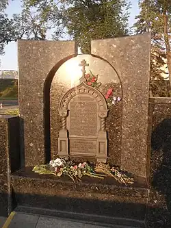 A memorial at the site of the disaster in at the Nyamiha metro station