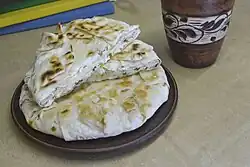 A pastry with cheese