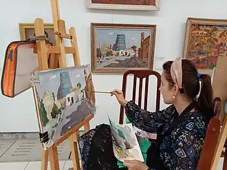 Students engaged in practical learning at the museum