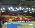 A big Macedonian flag