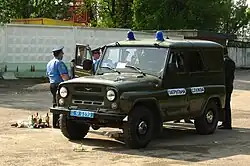 Older UAZ-469 police SUV