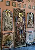A portion of the ceramic iconostasis of the Church of the Tolga icon of the Mother of God