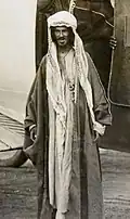 A picture of Nayef bin Hathlin as he exited the plane, and behind him was Jasir bin Sahoud bin Lami