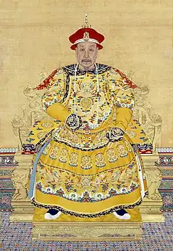 Qianlong Emperor in chaofu (court dress), Qing dynasty