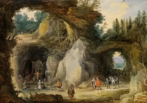 Mountain Landscape with Pilgrims in a Grotto Chapel, c. 1616, Liechtenstein Museum, Liechtenstein