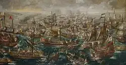 The Battle of Lepanto by Andries van Eertvelt (1640)