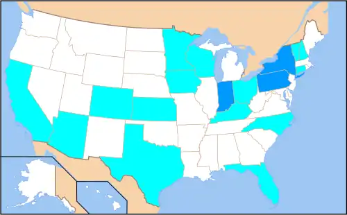 Summary of party changes &nbsp;&nbsp;3–5 Democratic seat pickup &nbsp;&nbsp;1–2 Democratic seat pickup