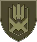 First shoulder sleeve insignia, subdued variant, of the 153rd Mechanized Brigade.