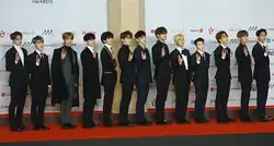 Seventeen on the red carpet of the Asia Artist Awards