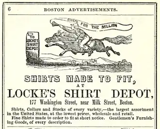 Locke's Shirt Depot, 1857