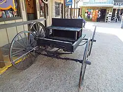 A 19th century wagon in Frontier Town.