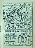 1902 Kensington Race Club racebook front cover