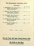 1902 Kensington Handicap starters and results