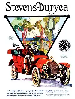 1913 Stevens-Duryea advertisement in The Outing magazine