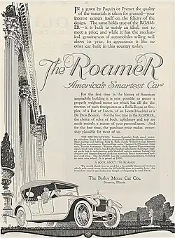 1916 Roamer advertisement 'America's Smartest Car'