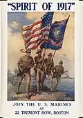 Spirit of 1917 U. S. Marine recruitment poster from a painting by Leon Alaric Shafer