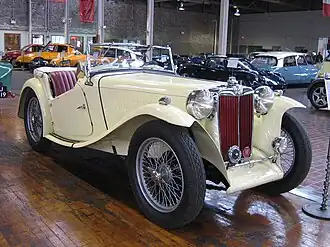1949 MG TC open two-seater marketed in USA as a roadster