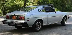 1977 Toyota Celica Liftback 2200 GT (RA29, US). Note the enlarged bumpers, required by US federal law.