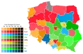 Results of the Sejm election, showing vote strength by electoral district.