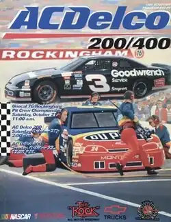 The 1995 AC Delco 400 program cover, featuring Dale Earnhardt and Jeff Gordon.