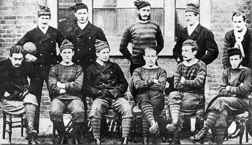 Image 24The Royal Engineers team who reached the first FA Cup final in 1872 (from History of association football)
