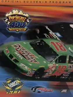 The 2000 Pop Secret Microwave Popcorn 400 program cover, featuring Bobby Labonte and Dale Earnhardt.
