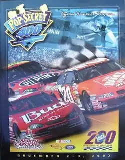 The 2002 Pop Secret Microwave Popcorn 400 program cover.