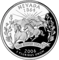 Nevada quarter dollar coin
