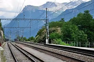 Looking east from the station