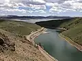 Wild Horse Reservoir viewed from rock outcrop above dam