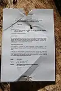 Little Red Toolangi Treehouse protest in Toolangi State Forest, Eviction notice