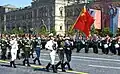 Soldiers of the battalion marching on Red Square, June 2020.