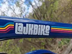 LajkBike logo on a bicycle