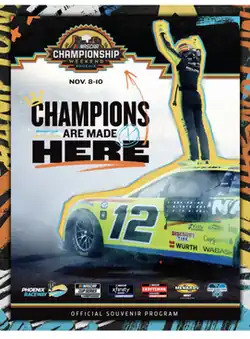2024 program, featuring 2023 champion Ryan Blaney.
