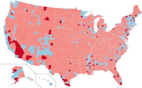 Results by county flips from 2020 to the 2024 presidential election.[j]