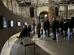 Interior of the Arsenale exhibit space during the 60th Venice Biennale in 2024