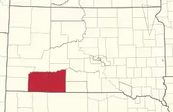 Location of the reservation in South Dakota